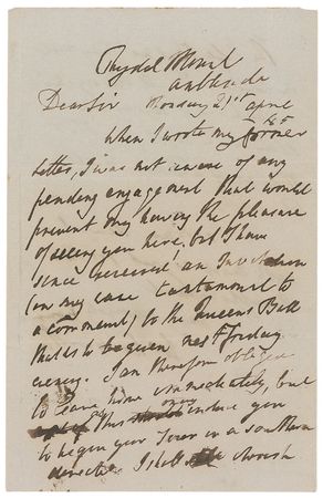 Lot #617 William Wordsworth Handwritten Letter Signed - Image 1
