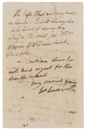 Lot #617 William Wordsworth Handwritten Letter Signed - Image 2