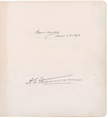 Lot #167 19th Century Autograph Album: Extraordinary autograph album signed by five presidents, Union and Confederate officers, and Supreme Court Justices, including Roosevelt, McKinley, Harrison, Douglass, Morgan, and Butler - Image 1