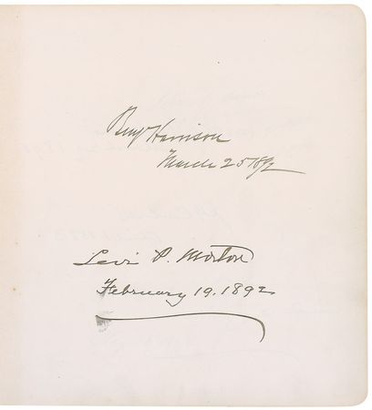 Lot #167 19th Century Autograph Album: Extraordinary autograph album signed by five presidents, Union and Confederate officers, and Supreme Court Justices, including Roosevelt, McKinley, Harrison, Douglass, Morgan, and Butler - Image 2