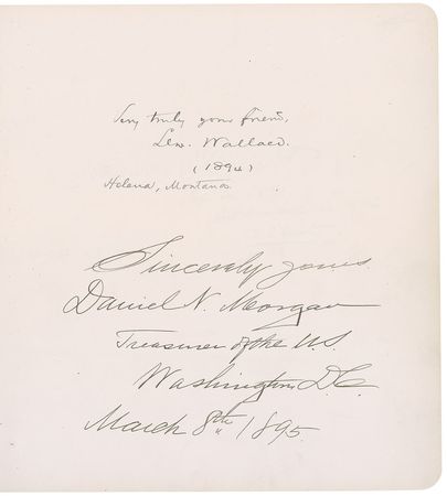 Lot #167 19th Century Autograph Album: Extraordinary autograph album signed by five presidents, Union and Confederate officers, and Supreme Court Justices, including Roosevelt, McKinley, Harrison, Douglass, Morgan, and Butler - Image 7