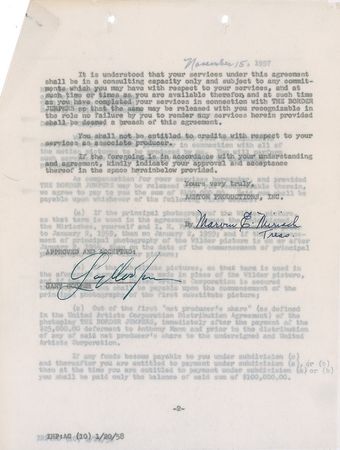 Lot #1075 Gary Cooper Signed Document - Image 2