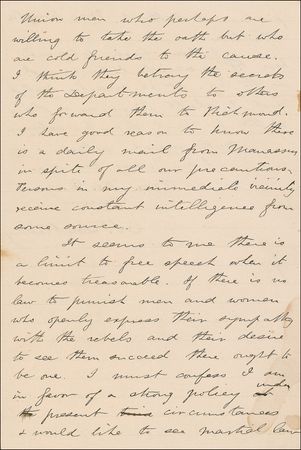 Lot #360 Abner Doubleday: “The whole root of the difficulty lies in slavery and we are still very timid and apologetic in relation to that”—Early in the Civil War, Doubleday clearly states the cause of the conflict - Image 3
