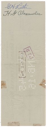 Lot #1582 Babe Ruth: Signed and endorsed check from ‘The Sultan of Swat’ - Image 2