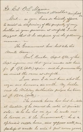 Lot #173 Clara Barton: The Red Cross founder and witness to some of the Civil War?s most horrific battles addresses the value of Confederate dollars - Image 1