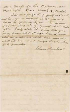 Lot #173 Clara Barton: The Red Cross founder and witness to some of the Civil War?s most horrific battles addresses the value of Confederate dollars - Image 4