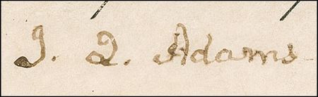 Lot #1 John Quincy Adams Signed Document - Image 2