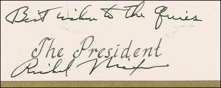 Lot #104 Richard Nixon: Nixon?s ?President? place card from the 1972 National Prayer Breakfast - Image 1
