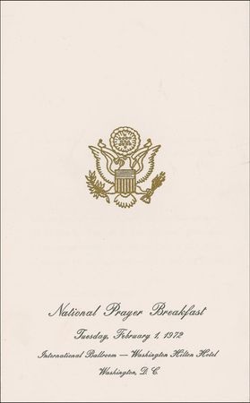 Lot #104 Richard Nixon: Nixon?s ?President? place card from the 1972 National Prayer Breakfast - Image 2
