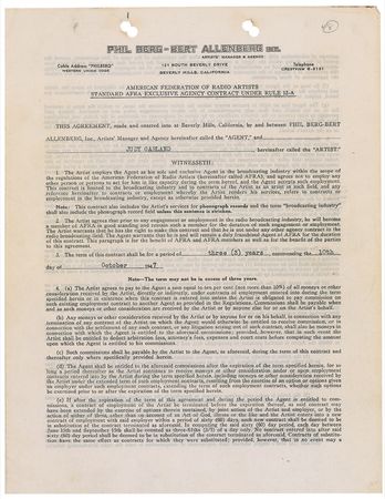 Lot #1149 Judy Garland: Garland re-enlists the services of her Hollywood agent?only to be dropped eight months later - Image 1