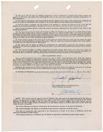 Lot #1149 Judy Garland: Garland re-enlists the services of her Hollywood agent?only to be dropped eight months later - Image 2