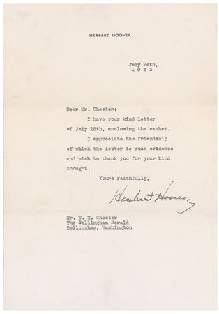 Lot #66 Herbert Hoover Typed Letters Signed - Image 2