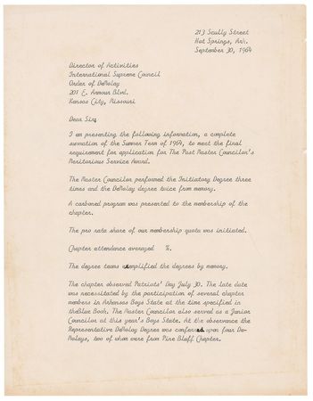 Lot #26 Bill Clinton: The 18-year-old master
