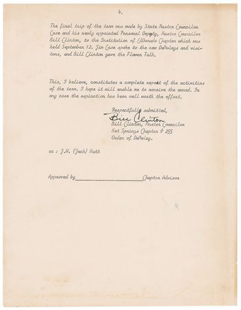 Lot #26 Bill Clinton: The 18-year-old master counsilor reports to a Masonic order in 1964 - Image 4