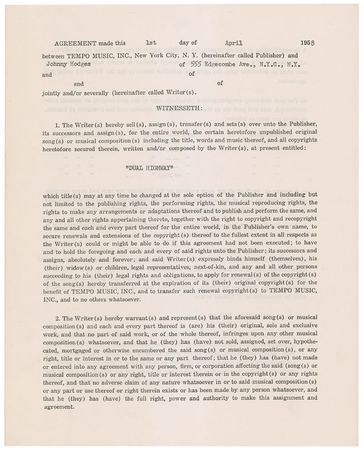 Lot #805 Duke Ellington Signed Document - Image 1