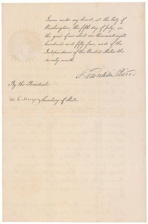Lot #113 Franklin Pierce: Exemplar South American appointment by President Pierce - Image 2