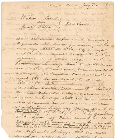 Lot #225 Stephen A. Douglas: Douglas pens an account of a 1840 court case - Image 1
