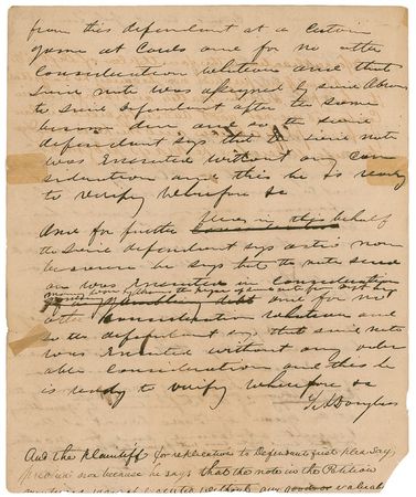 Lot #225 Stephen A. Douglas: Douglas pens an account of a 1840 court case - Image 2