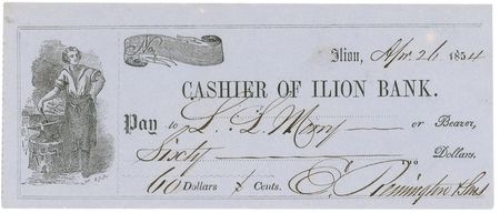 Lot #310 Eliphalet and Samuel Remington Checks - Image 1