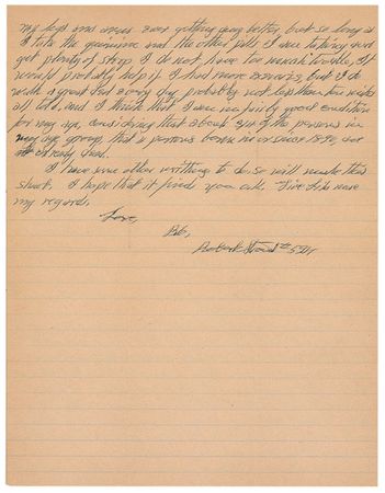 Lot #327 Robert Stroud Handwritten Letter Signed - Image 2