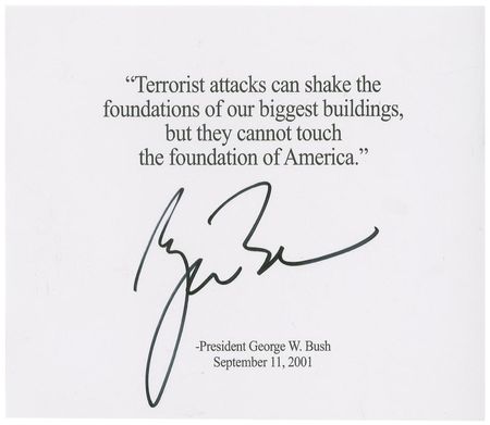 Lot #15 George W. Bush: President Bush comforts a