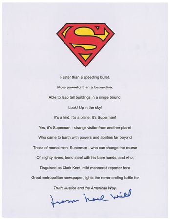 Lot #1309 Superman: Larson and Neill Souvenir Printed Lyrics - Image 2