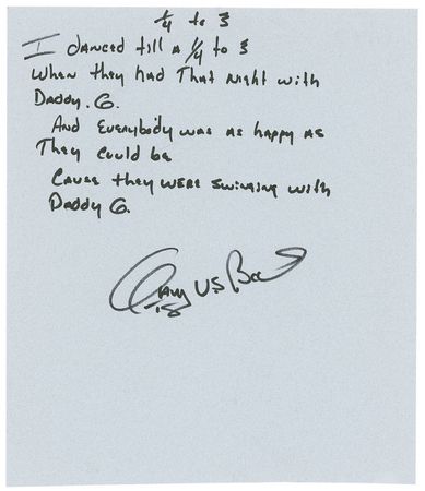 Lot #775 Gary ‘US’ Bonds Album and Handwritten Souvenir Lyrics - Image 2