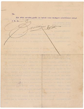 Lot #349 Emiliano Zapata: Zapata endorses the work of a fellow revolutionary: ?I am convinced of his loyalty to our cause? - Image 2