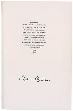 Lot #545 Nadine Gordimer - Image 1