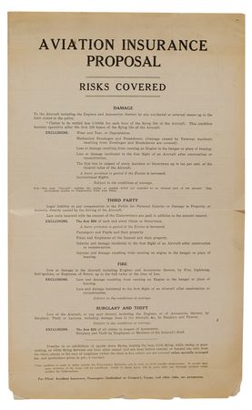 Lot #478 Charles Nungesser: The French ace takes out an aviation insurance policy three years before dying in a plane crash while trying to beat Lindbergh - Image 1