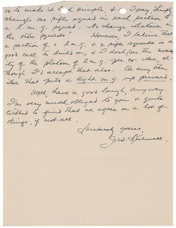 Lot #403 Joseph Stilwell: “My feeble hope is to get the gun adopted. How it is used, just so it helps the rifleman forward, I don’t care” - Image 2