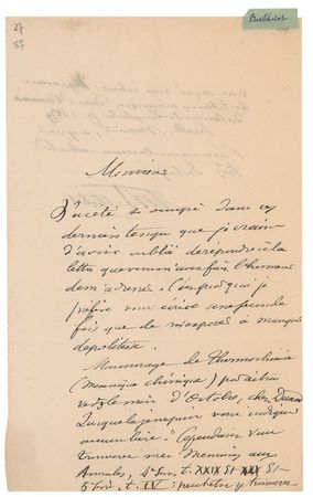 Lot #177 Marcellin Berthelot: “My book of thermochemistry will be published in October” - Image 1