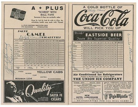 Lot #1382 Baseball: Pacific Coast League 1935 Score Card - Image 2