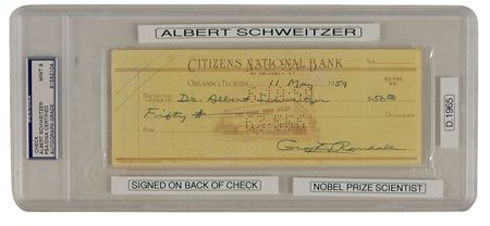Lot #316 Albert Schweitzer Check - Image 1