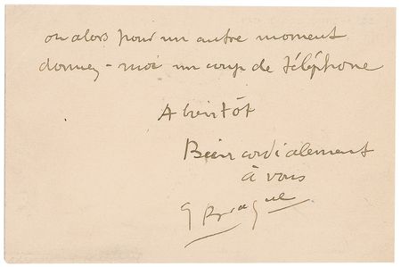 Lot #511 Georges Braque: “You’ll find me in my studio every morning (except Tuesdays)” - Image 2