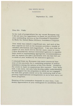 Lot #39 Dwight D. Eisenhower: Eisenhower deals with the Cold War and foreshadows a conflict in Vietnam - Image 1