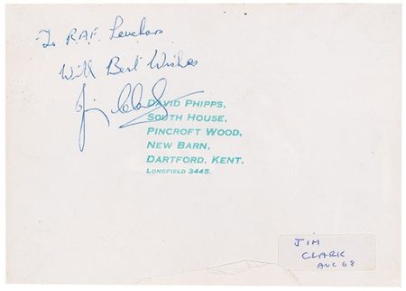 Lot #1414 Jim Clark Signed Photograph - Image 2