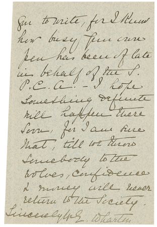 Lot #643 Edith Wharton: “I am sure that, till we throw somebody to the wolves, confidence & money will never return” - Image 2