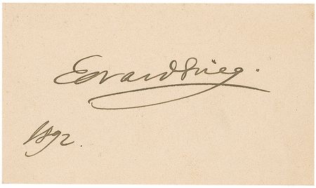 Lot #708 Edvard Grieg: Scarce calling card from Norway’s most esteemed composer - Image 1