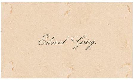 Lot #708 Edvard Grieg: Scarce calling card from Norway’s most esteemed composer - Image 2