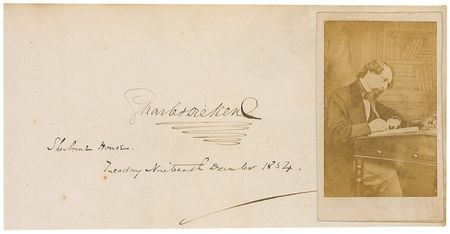 Lot #534. Charles Dickens: Beautiful Dickens signature penned during the Christmas season