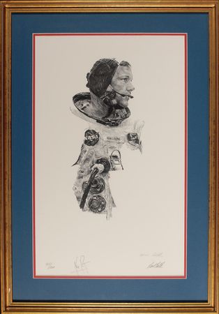 Lot #431 Neil Armstrong: Desirable 1976 Calle litho - Image 1