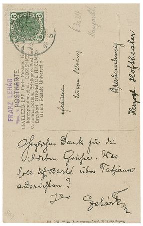 Lot #710 Franz Lehar Signed Note - Image 2