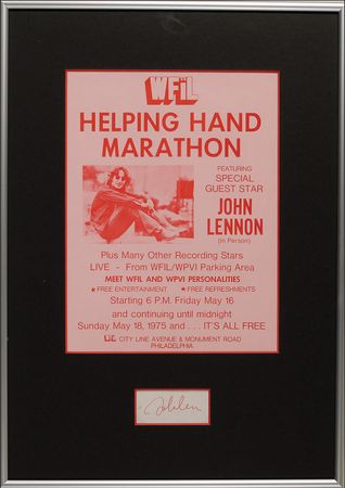 Lot #745 Beatles: John Lennon: Reclusive Lennon heads to Philly in 1975 to lend a ‘Helping Hand’ - Image 1