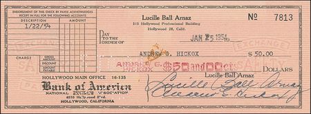 Lot #1018 Lucille Ball and Desi Arnaz Checks - Image 1