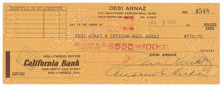 Lot #1018 Lucille Ball and Desi Arnaz Checks - Image 2