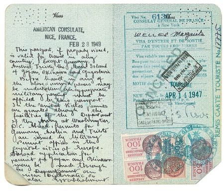 Lot #1173 Rita Hayworth: Hayworth?s one-and-only 1947 passport?the one that took her to the French Riviera and into the arms of Prince Aly Khan - Image 3