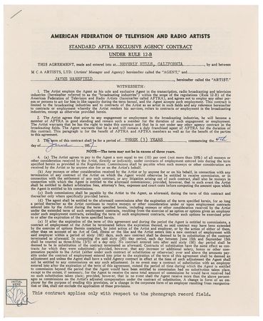 Lot #1232 Jayne Mansfield Signed Document - Image 1