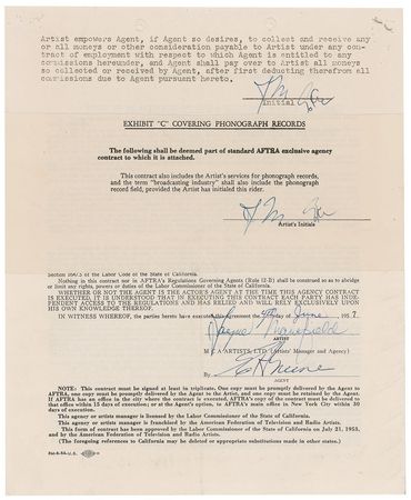Lot #1232 Jayne Mansfield Signed Document - Image 2