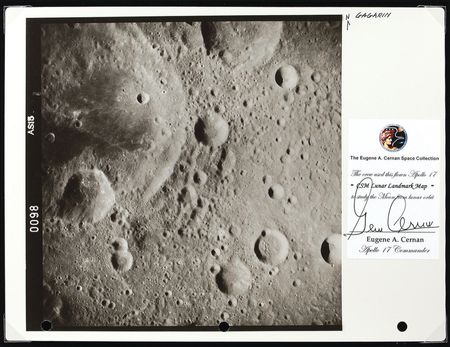 Lot #425 Apollo 17: Gene Cernan: Apollo 17 flown lunar landmark map - Image 2